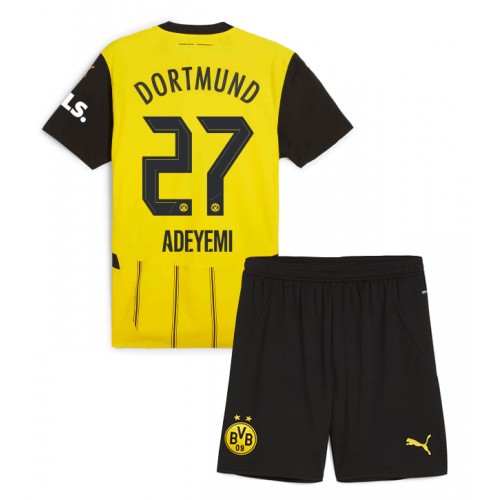 Otroški Nogometni dresi Borussia Dortmund Karim Adeyemi #27 Domači 2024-25 Kratek Rokav (+ Kratke hlače)